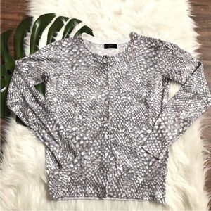 G Printed Grey and White Cardigan Women’s size Small